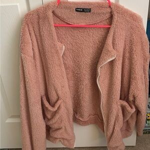 Pink zipup sherpa